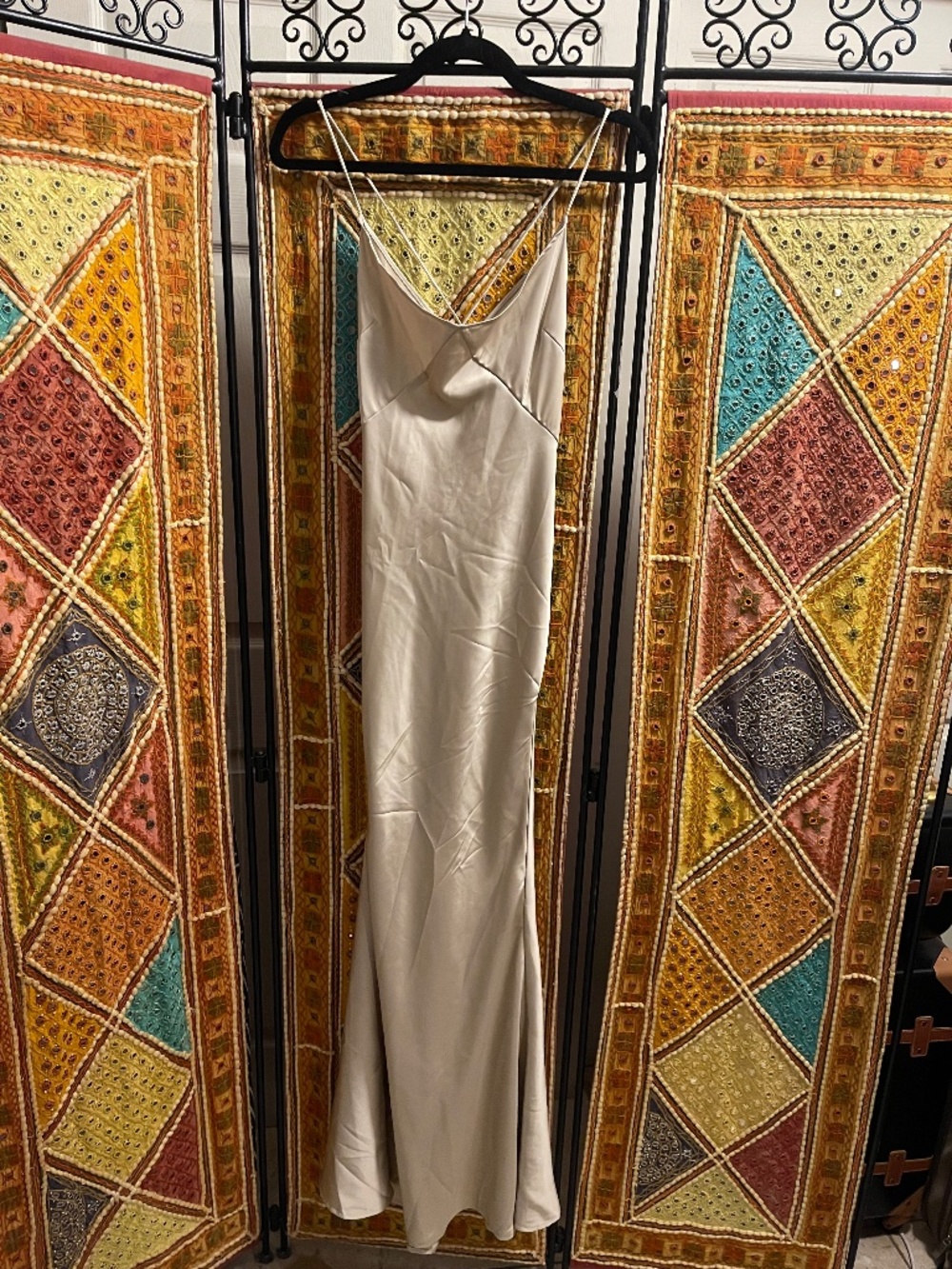 Satin Slip Dress/ Champagne - Picture 7 of 8